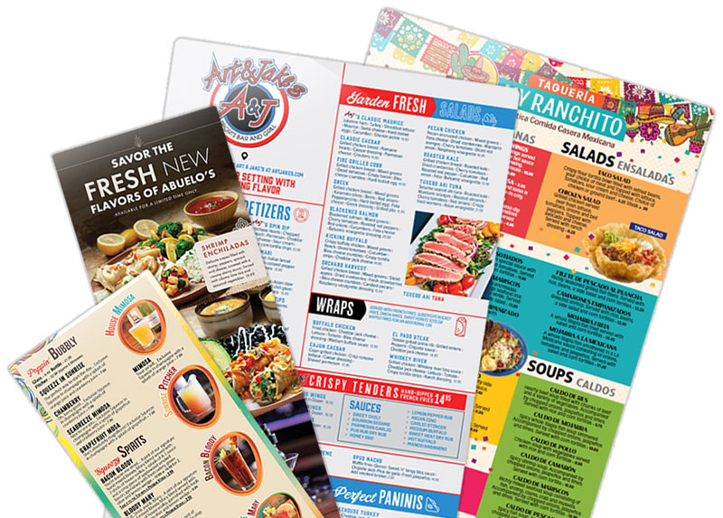MenuWorks Laminated Restaurant Menu Printing MenuWorks Laminated Restaurant Menu Printing