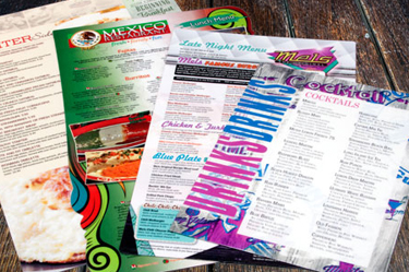 MenuWorks Laminated Restaurant Menu Printing